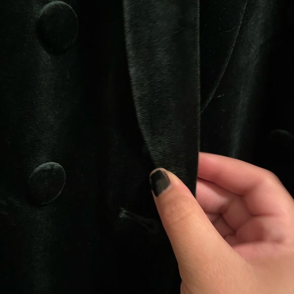 Velvet double breasted shawl collar blazer - Picture 3 of 5